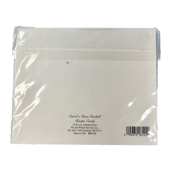 Carol's Rose Garden Recipe Cards Floral 15 Die Cut Embossed Sheets NEW Sealed - Picture 3 of 3